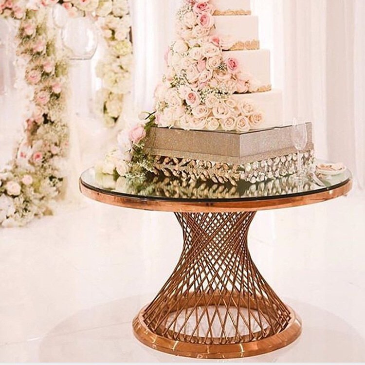 Modern Furniture Gold Stainless Steel Round Wedding Dining Tables Hotel Table