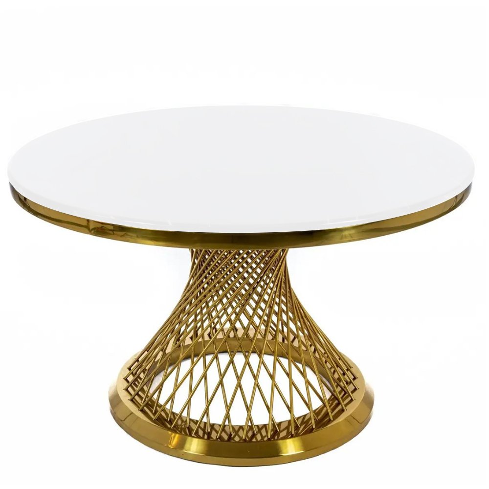 Modern Furniture Gold Stainless Steel Round Wedding Dining Tables Hotel Table