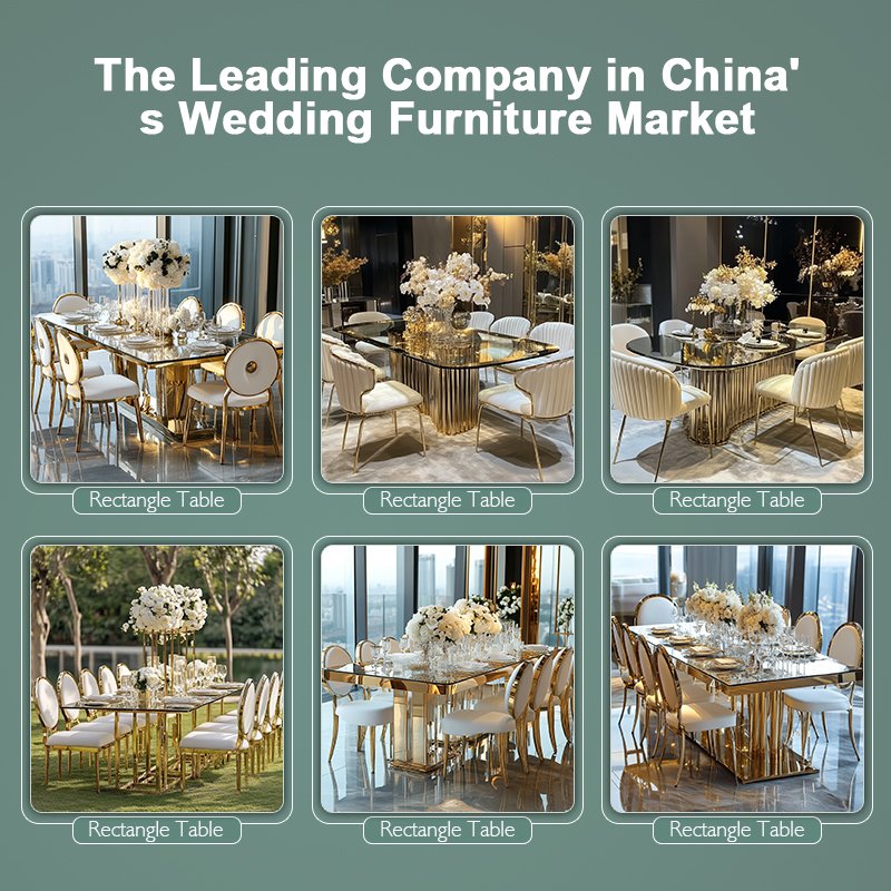 DE Events Stainless Steel Glass Top Wedding Table with elegant wedding tables and chairs wedding furniture