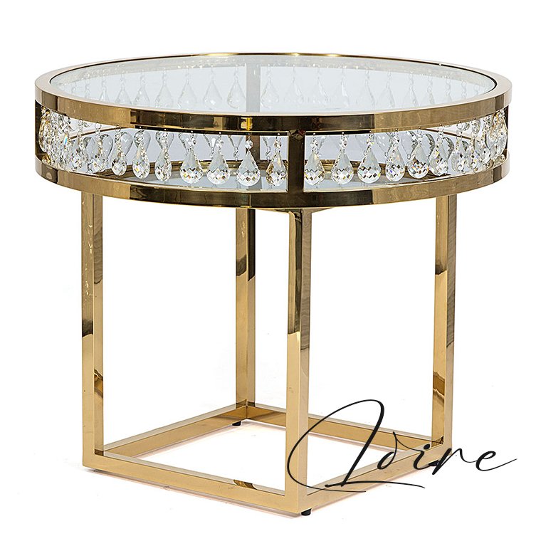 Gold Round Tables for Events Wedding Wholesale Stainless Steel Metal Base Dining Furniture