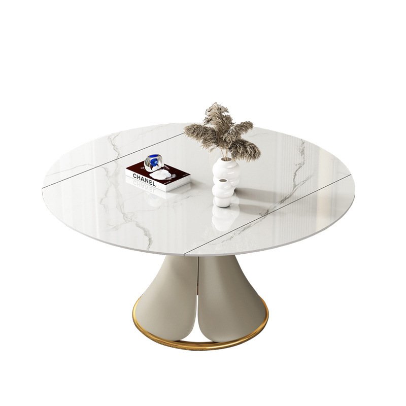 Top Dining Table Set Aluminum Base Table Home Furniture 6 Seater Extension Modern Dining Room Kitchen Table