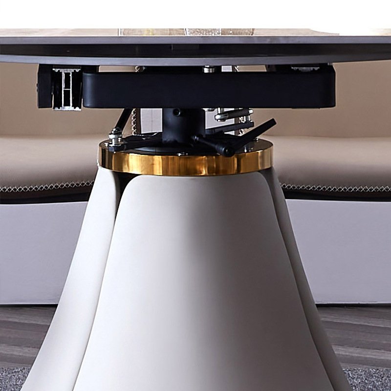 Top Dining Table Set Aluminum Base Table Home Furniture 6 Seater Extension Modern Dining Room Kitchen Table