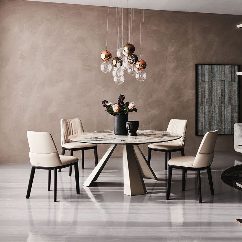 hot selling item on sale morden home furniture metal legs high gloss porcelain rectangular black sintered stone dining table