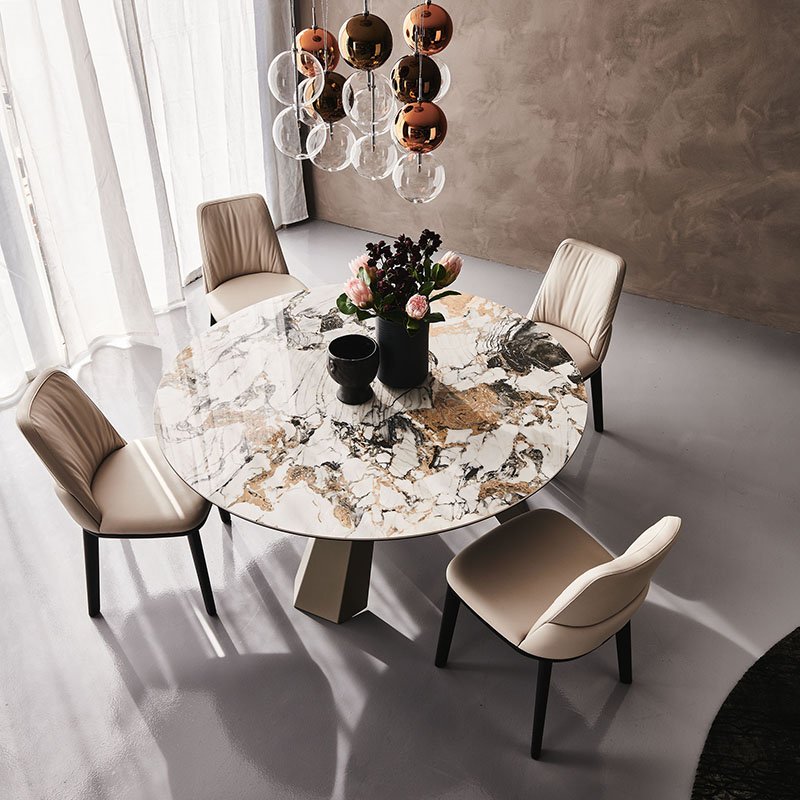 hot selling item on sale morden home furniture metal legs high gloss porcelain rectangular black sintered stone dining table