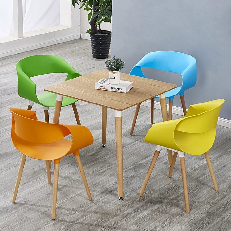 Modern Restaurant Cafe Table wood legs Square dining table set with chairs for dining room home furniture