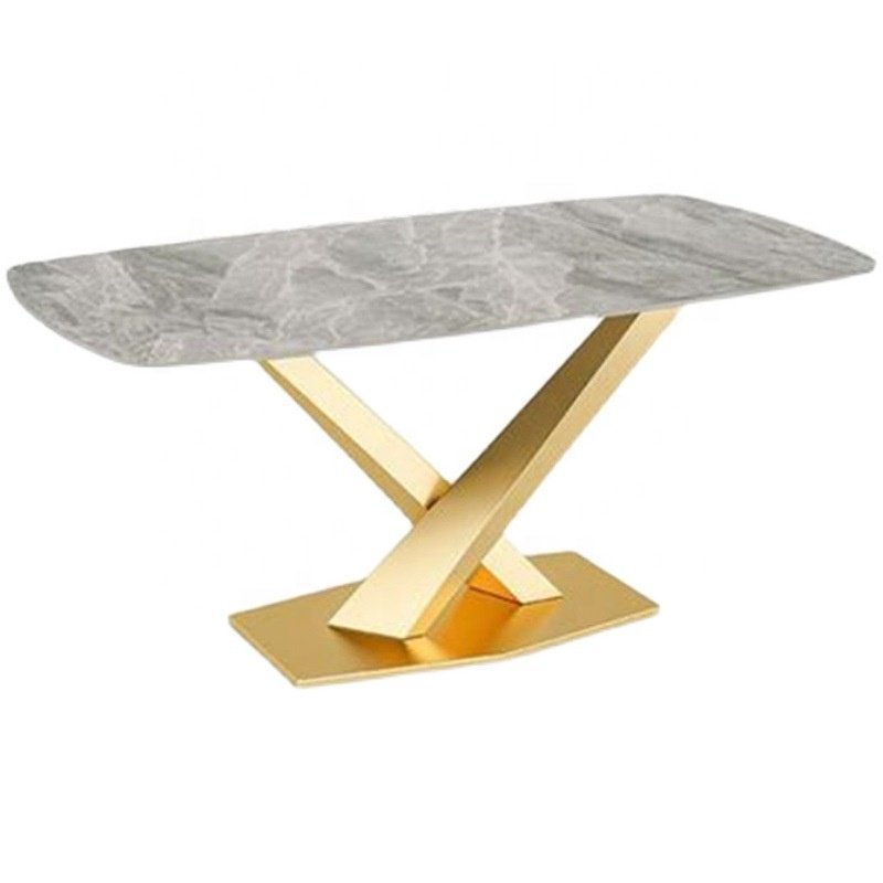 Luxury marble rectangular dining table set modern dining tables dining room furniture table and chair