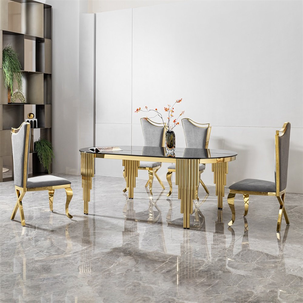 8 Seater Dining Set Metal Stone Italian Modern Dinning Tables Luxury Marble Dining Tables