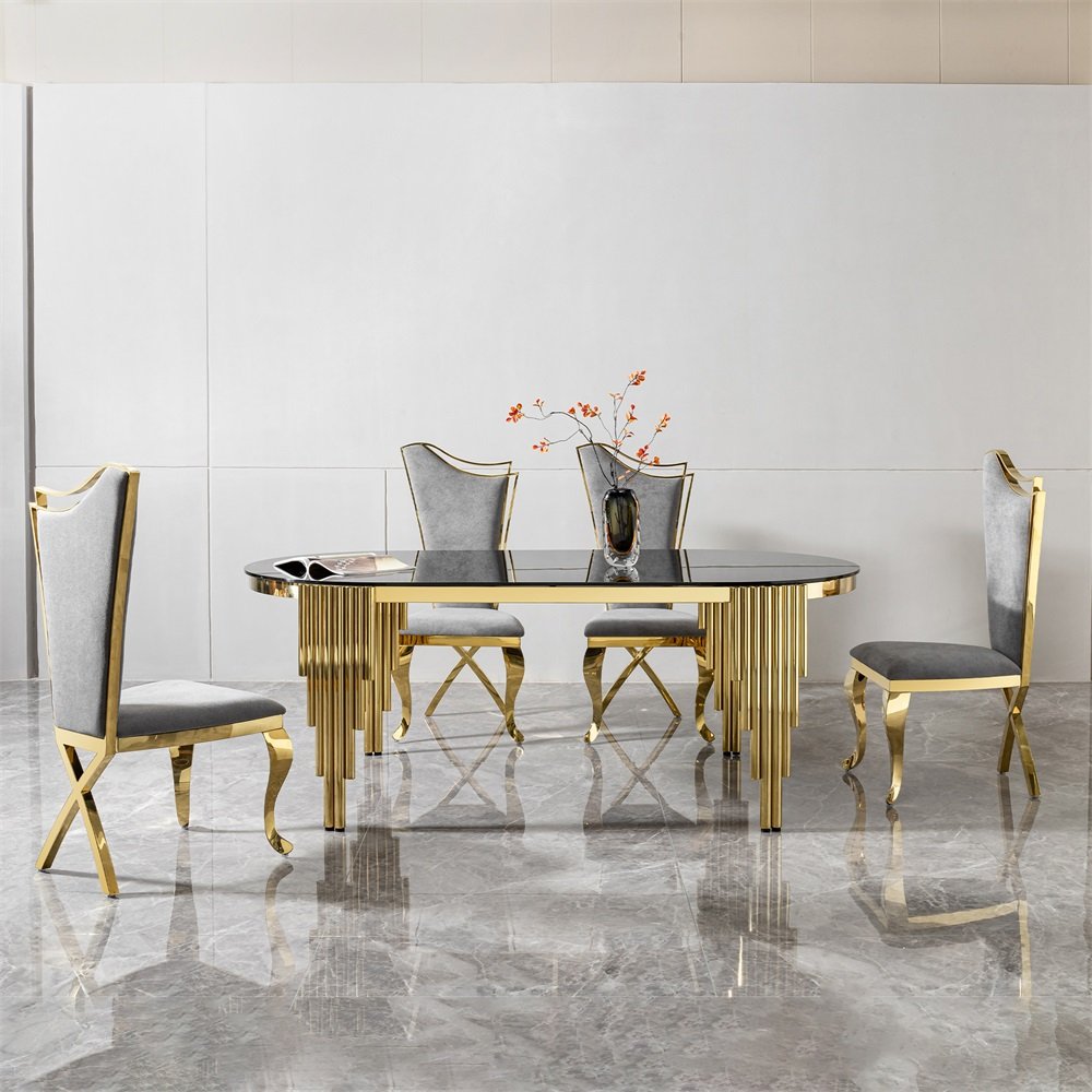 8 Seater Dining Set Metal Stone Italian Modern Dinning Tables Luxury Marble Dining Tables