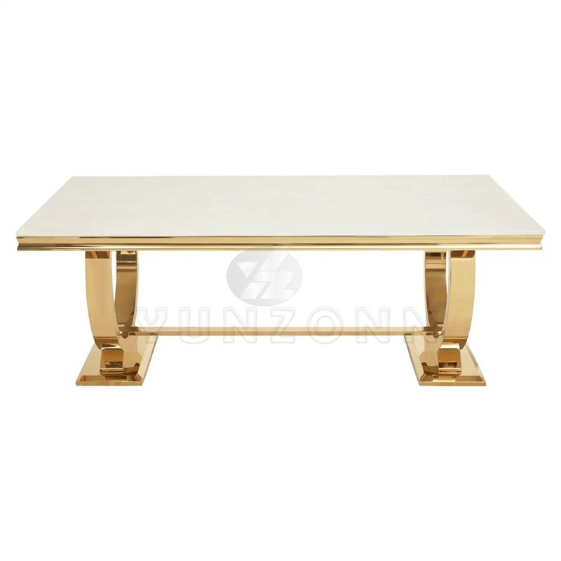 New Design Luxury Dining Table with Metal Base and Marble Home Furniture Manufacturer Stainless Steel Modern 12 Dining Room