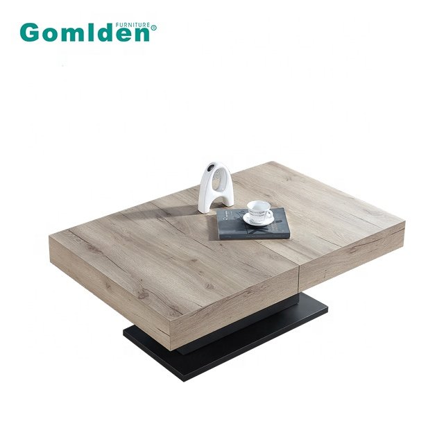 B2491 Convertible Rectangular Extendable Dining Table Simple Convertible Foldable Apartment Office Bar MDF Steel Stone Metal