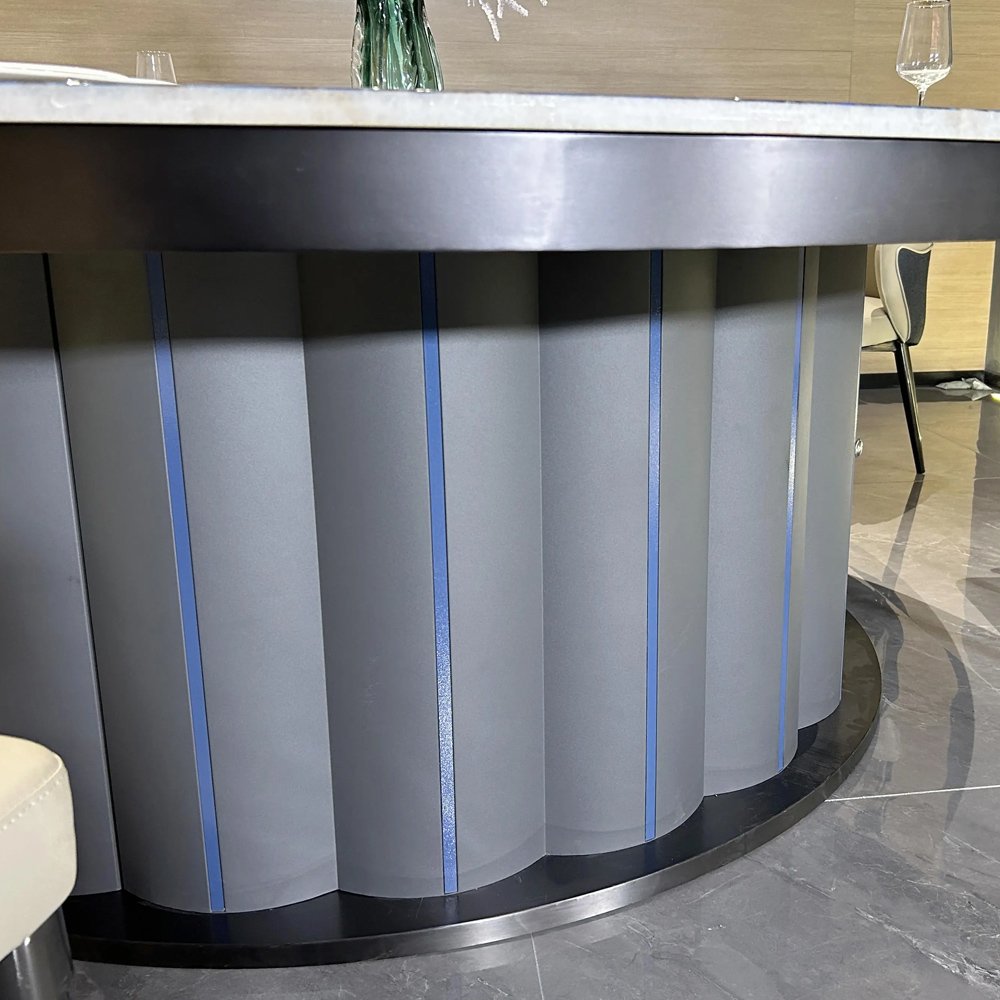 Zhuoyue Wholesale hot style electric round marble large dining table with built-in hot pot table and turntable for 10 20 seats