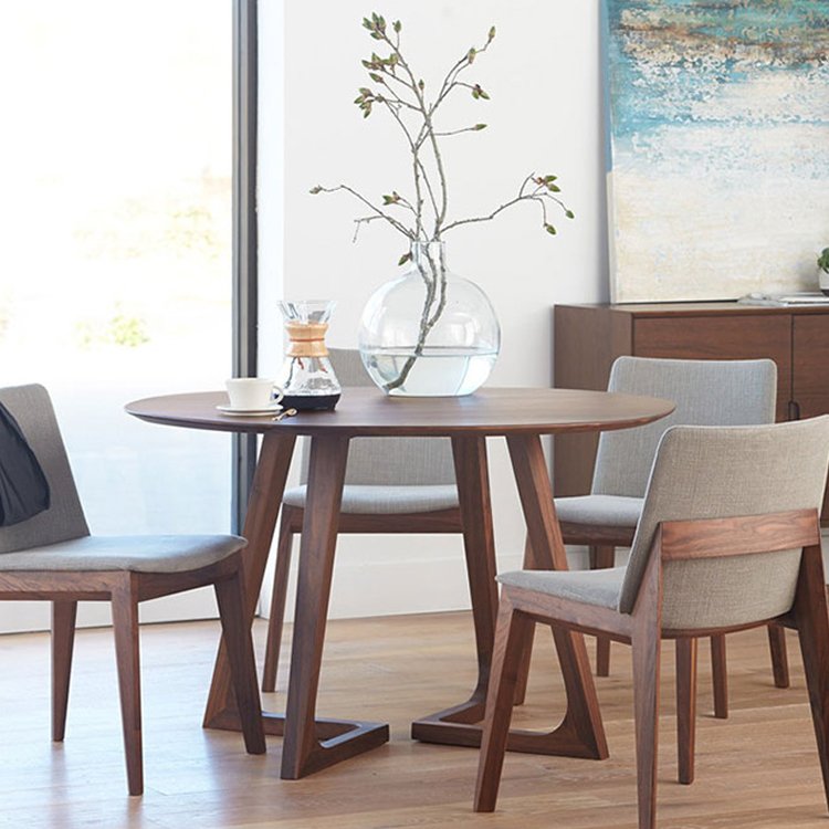 High quality dining room restaurant hotel cafe home furniture round solid wood dining table wooden restaurant table set