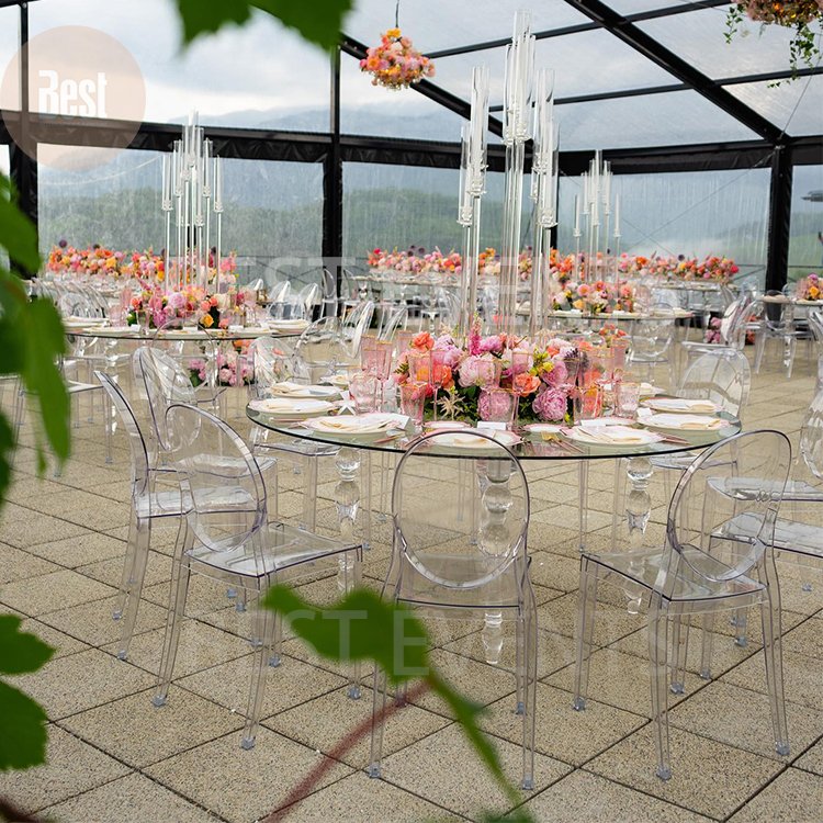 Wholesale Modern Minimalist Round Transparent Clear Ghost Acrylic Events Wedding Acrylic Table