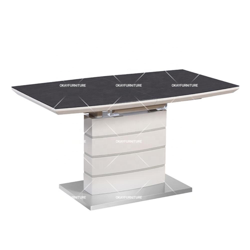 luxury MDF extendable high gloss dining room table
