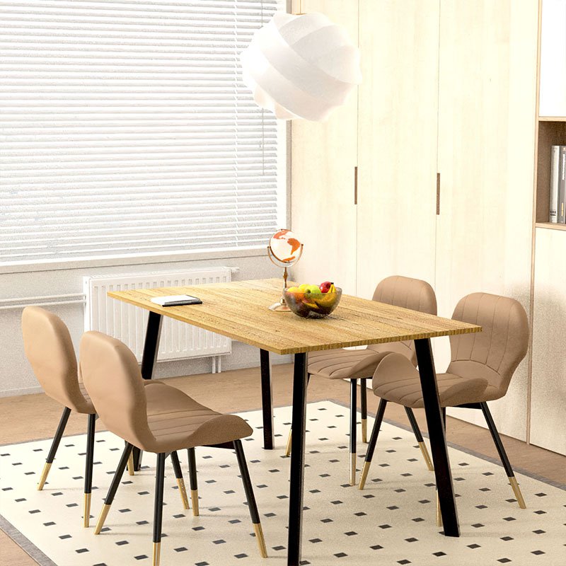 New Product Modern Mdf Dining Tables Wooden Dining Table Set 6 Chairs Customized Dining Table