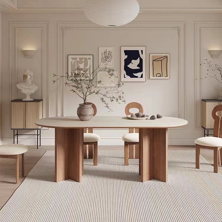 luxury Italian dinner wooden dining table and chairs 6 luxury dining chairs modern marble dining room furniture table
