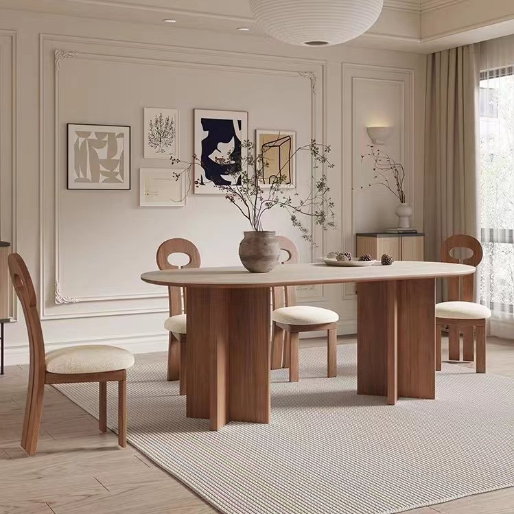 luxury Italian dinner wooden dining table and chairs 6 luxury dining chairs modern marble dining room furniture table