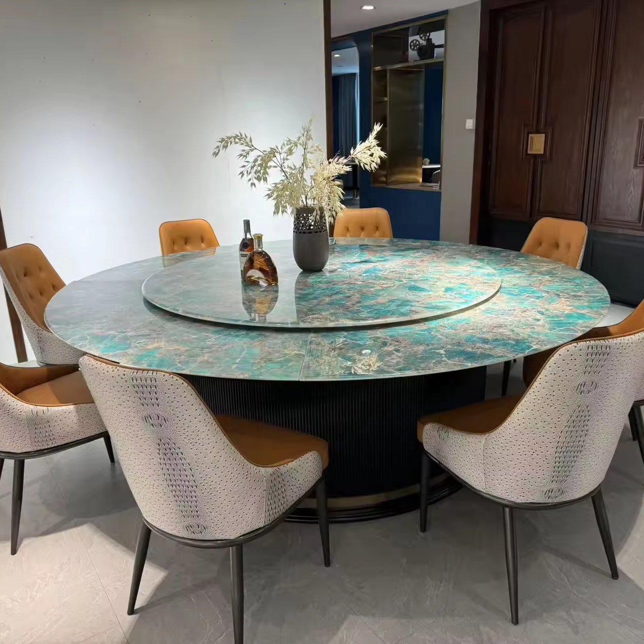 Fashion modern design prototype microcrystalline stone panel commercial electric table