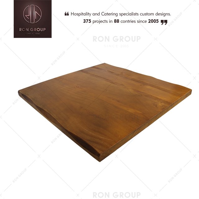 Wholesale commercial Custom Restaurant Cafe Shop Square Solid Wooden hotel Table Top