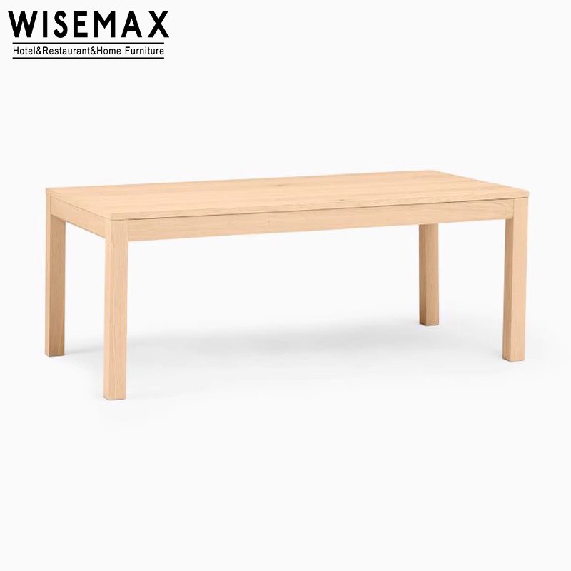 WISEMAX FURNITURE Wabi-sabi home furniture oak wood frame rectangle natural walnut modular dining table and chairs for apartment