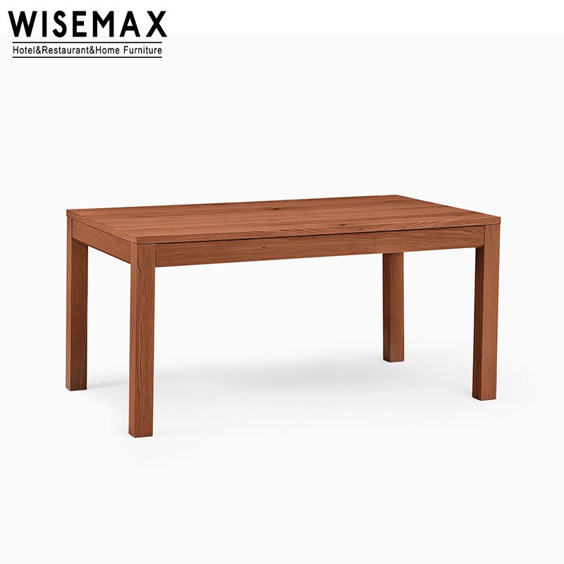 WISEMAX FURNITURE Wabi-sabi home furniture oak wood frame rectangle natural walnut modular dining table and chairs for apartment