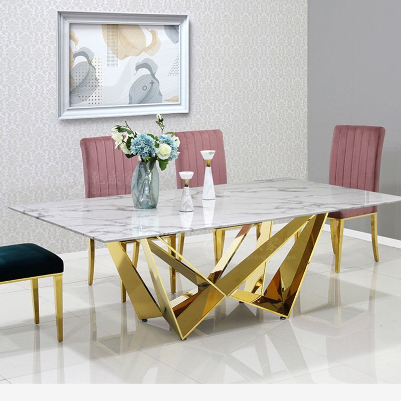 Cheap 4 Chairs Dining Room Table Set Modern Classic 6 Seater Luxury marble Dining Table Set