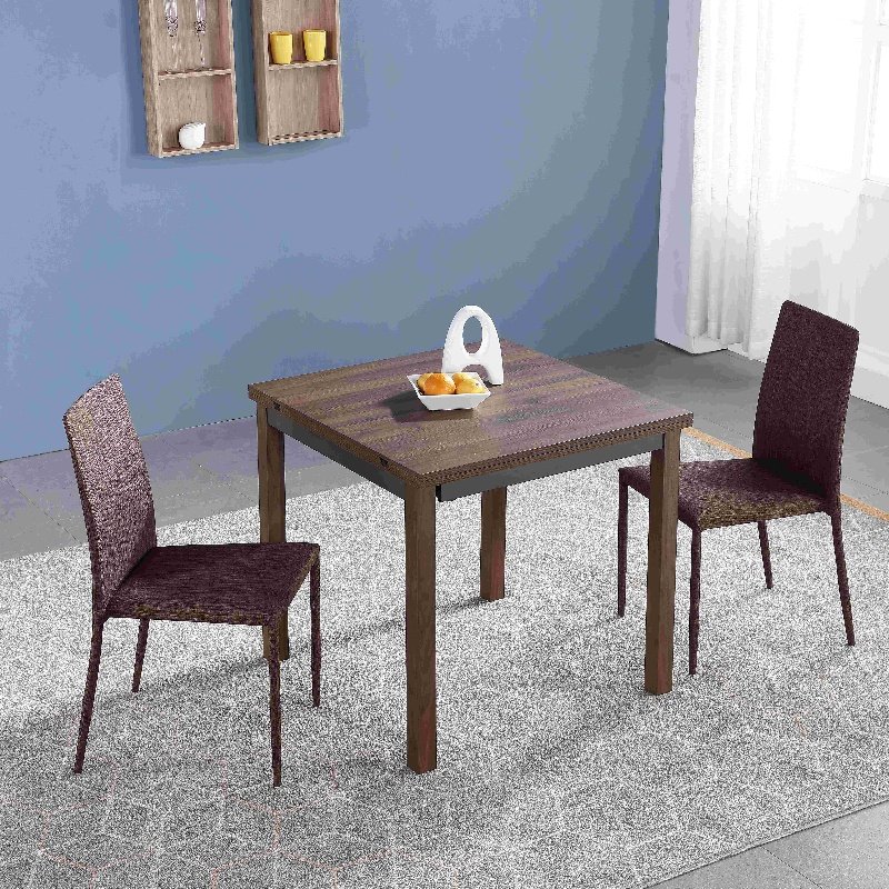 Modern Foldable Wooden Dining Table Rectangular Shape Hotel & Study Use Space Saving Double Size Extendable Design