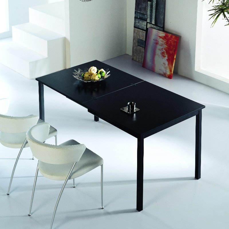 Modern Foldable Wooden Dining Table Rectangular Shape Hotel & Study Use Space Saving Double Size Extendable Design