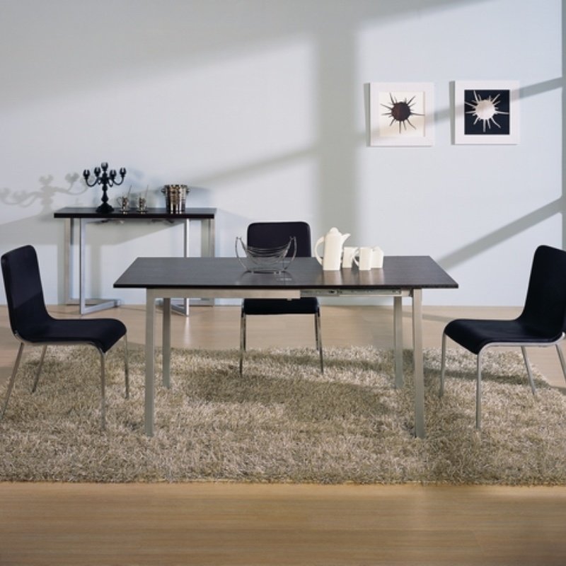 Modern Foldable Wooden Dining Table Rectangular Shape Hotel & Study Use Space Saving Double Size Extendable Design