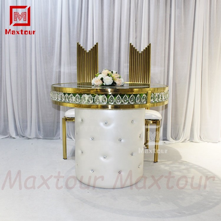 Factory Wholesale Gold Wedding Table High Quality Wedding cake table with crystals
