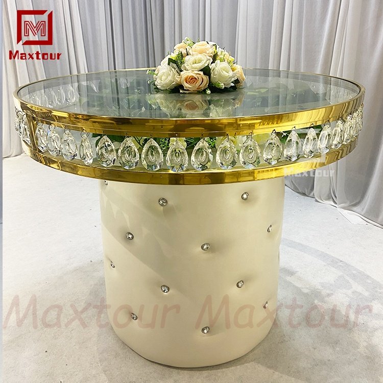 Factory Wholesale Gold Wedding Table High Quality Wedding cake table with crystals