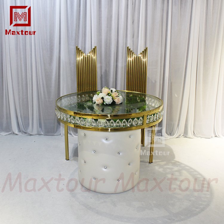 Factory Wholesale Gold Wedding Table High Quality Wedding cake table with crystals