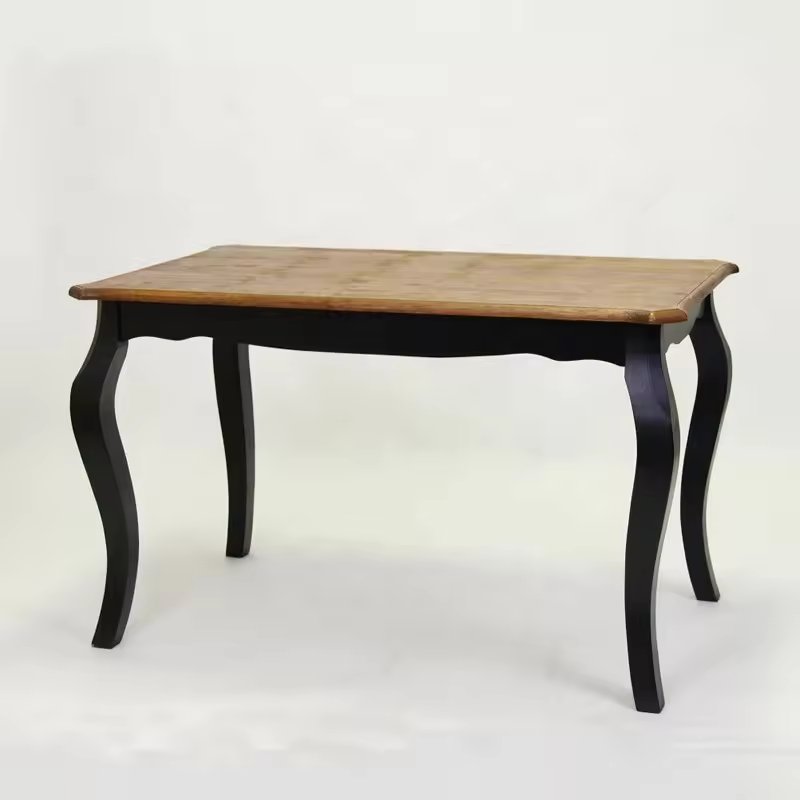 Antique Wooden 4-6 person Brown and Black colour match dining Restaurant table(DT-826-OAK)