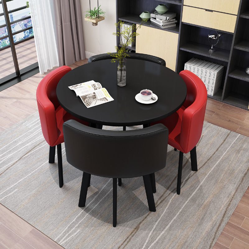 modern luxury wood kitchen restaurant tables and chair sets room furniture small round marble wooden dining table set 4 chairs