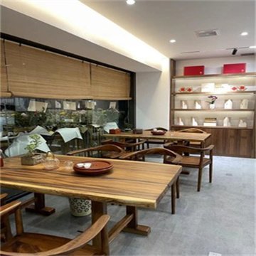 For Wood cheap sales Metal Base Full Stave factory warehouse Restaurant Wooden Slab Dining Table