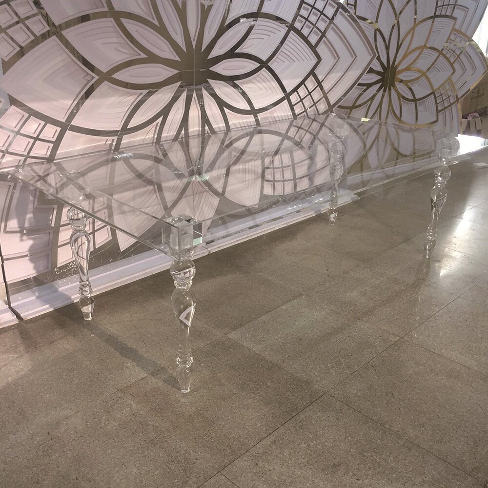 Wholesale Acrylic Dinning Display Table Clear Long Square Wedding for Events Wedding Party