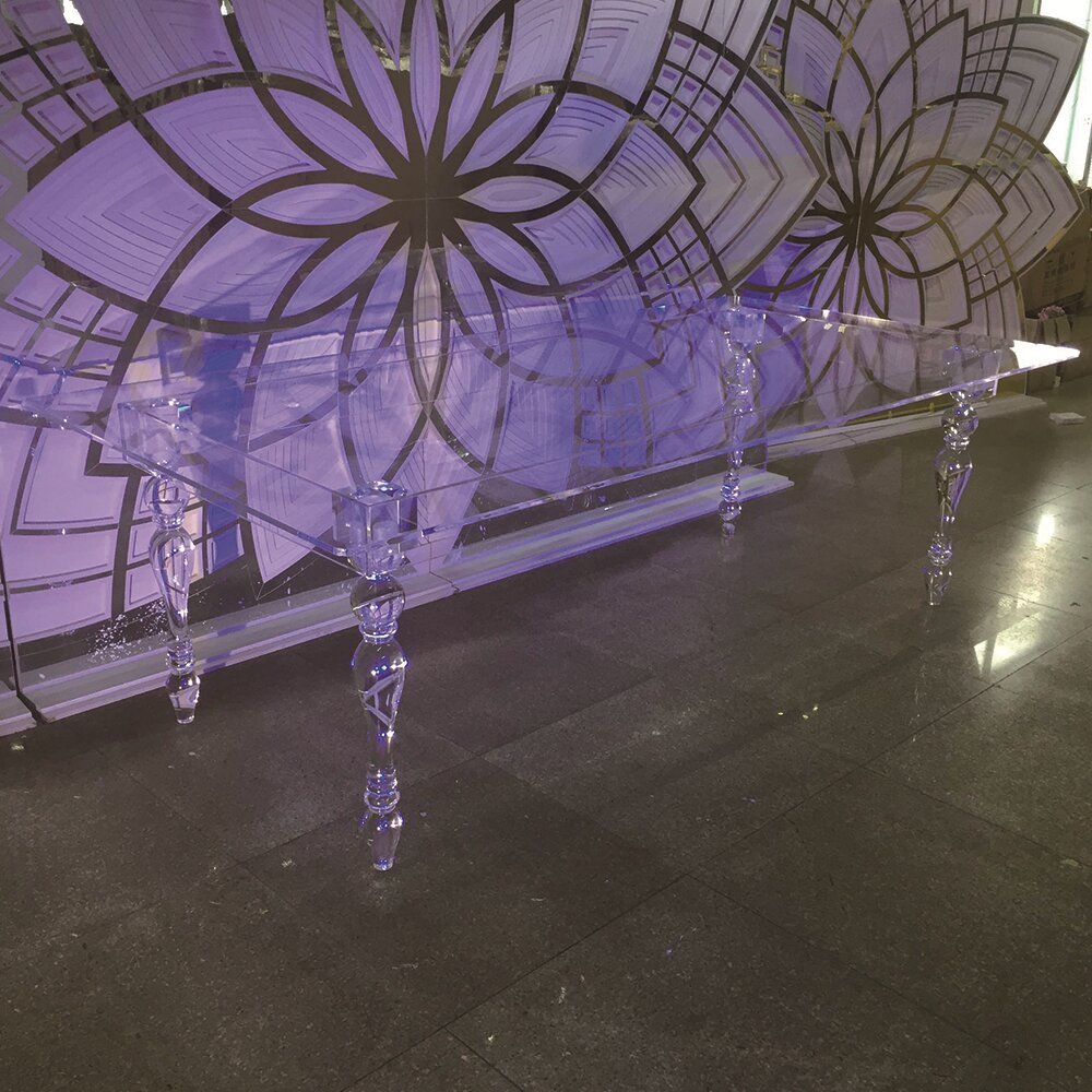 Wholesale Acrylic Dinning Display Table Clear Long Square Wedding for Events Wedding Party