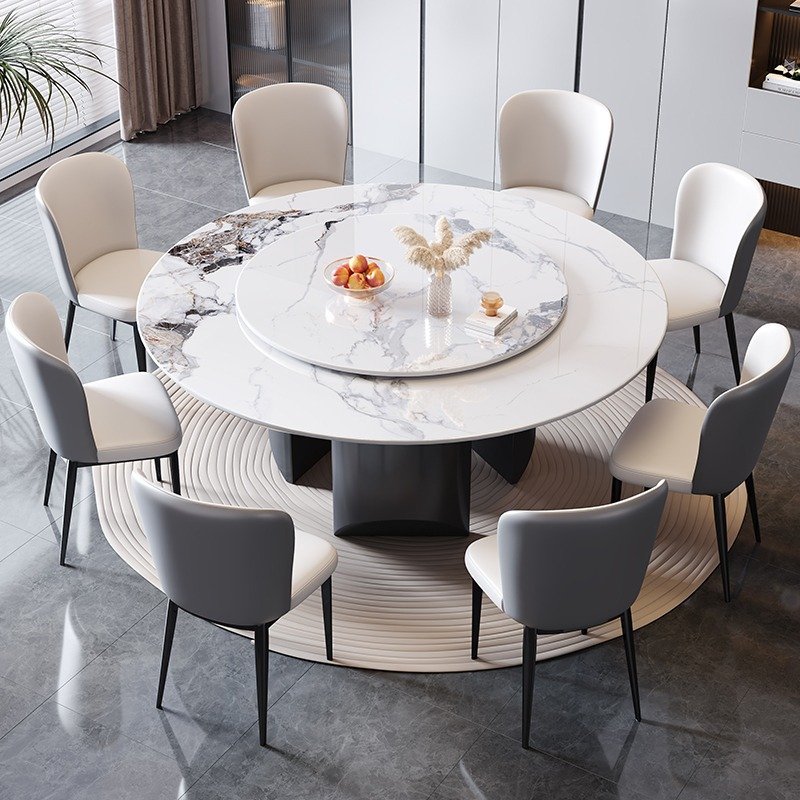 Best Selling Elegant Style Ceramic Dining Table Set Modern Expandable Expandable Dinning Tables 6 Chairs Furniture Made of Metal