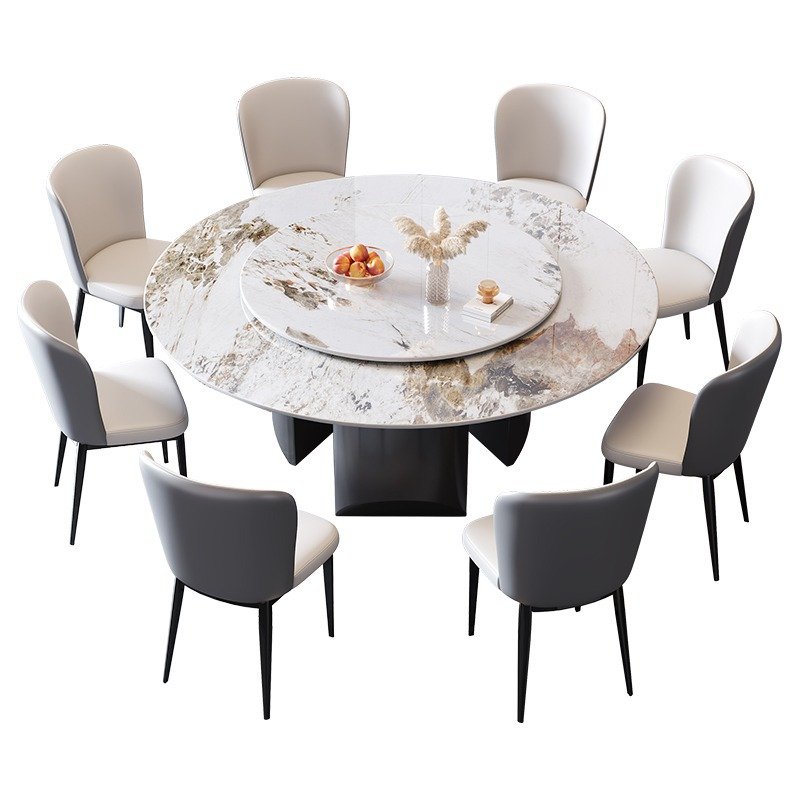 Best Selling Elegant Style Ceramic Dining Table Set Modern Expandable Expandable Dinning Tables 6 Chairs Furniture Made of Metal