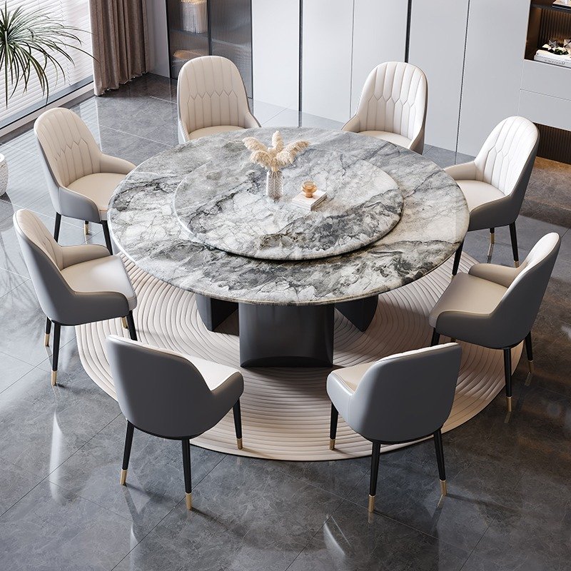 Best Selling Elegant Style Ceramic Dining Table Set Modern Expandable Expandable Dinning Tables 6 Chairs Furniture Made of Metal