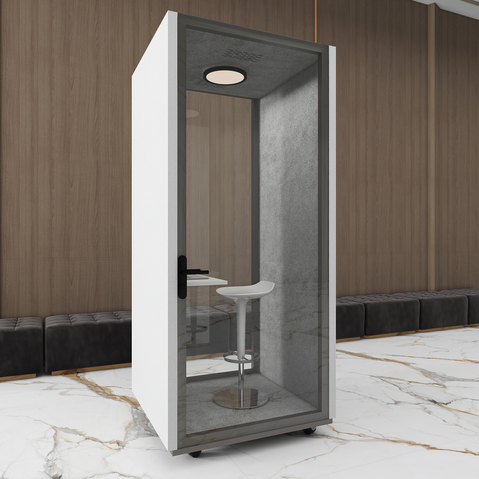 Model small 1 person soundproof booth acoustic office pods personalized silent cabin with optional interior color space house