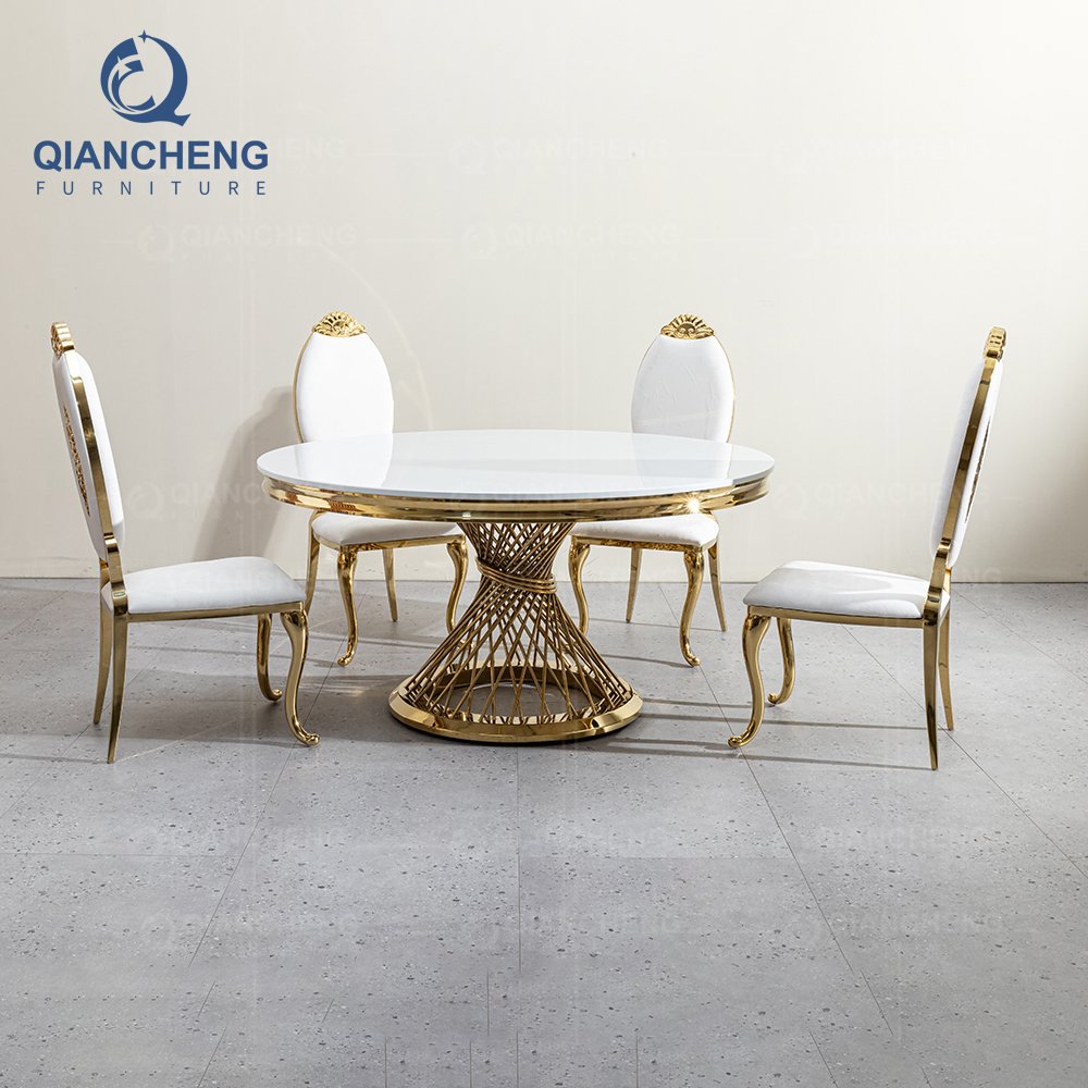 Wholesale price hotel banquet luxury furniture event golden round party wedding tables