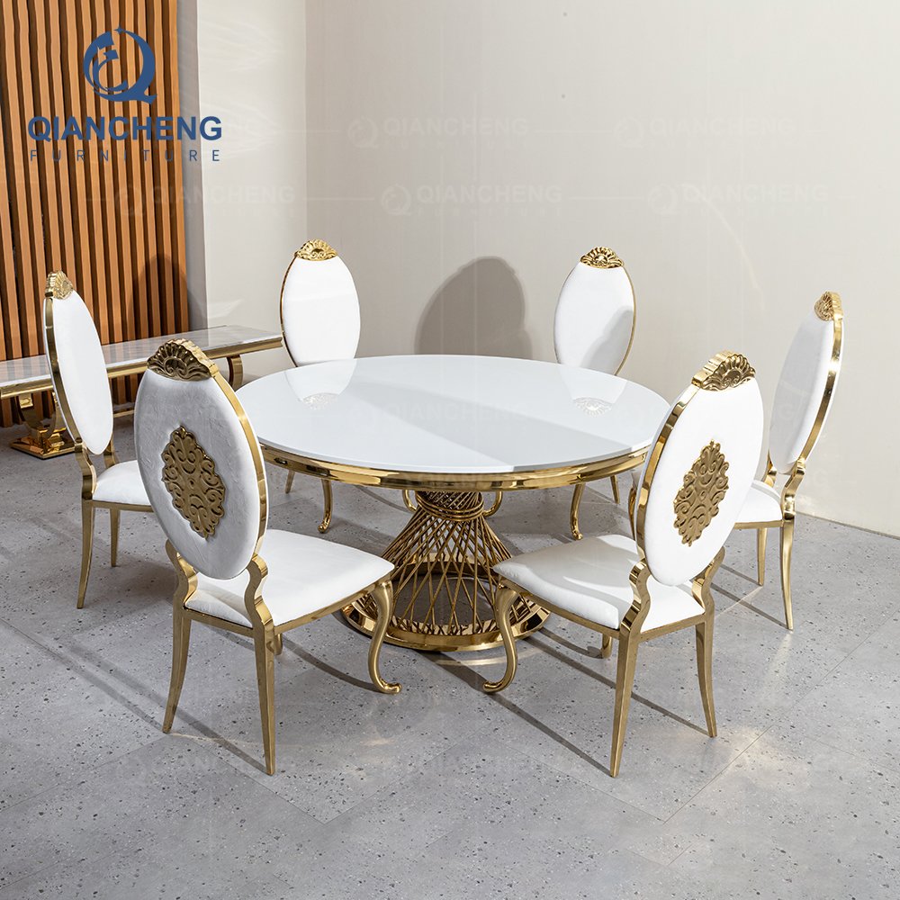 Wholesale price hotel banquet luxury furniture event golden round party wedding tables