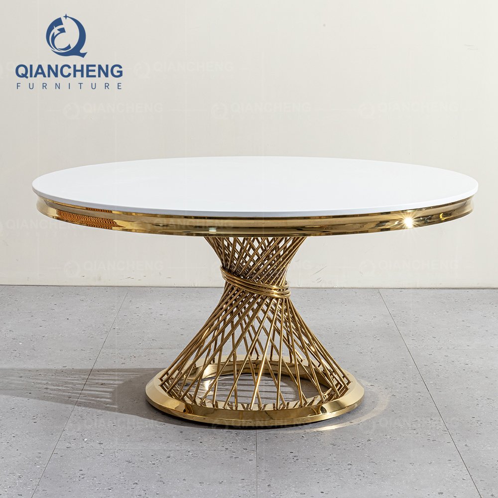 Wholesale price hotel banquet luxury furniture event golden round party wedding tables