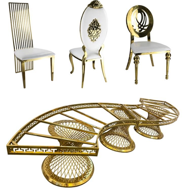 Luxury Dining Room Furniture Marble Modern Stainless Steel Hotel Furniture Table and Chair Set
