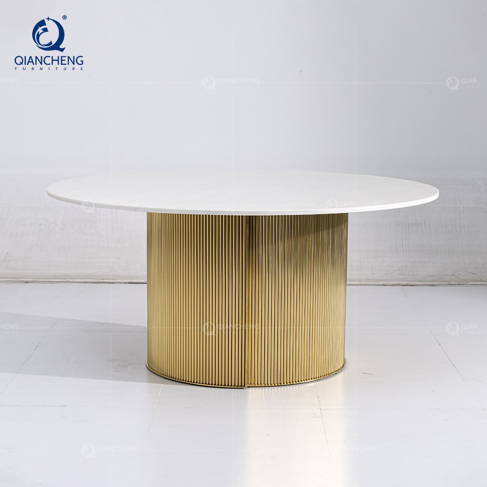QIANCHENG mesa electric heavy duty home dining table kitchen buffet big dinning table electric rotating round dinner tables