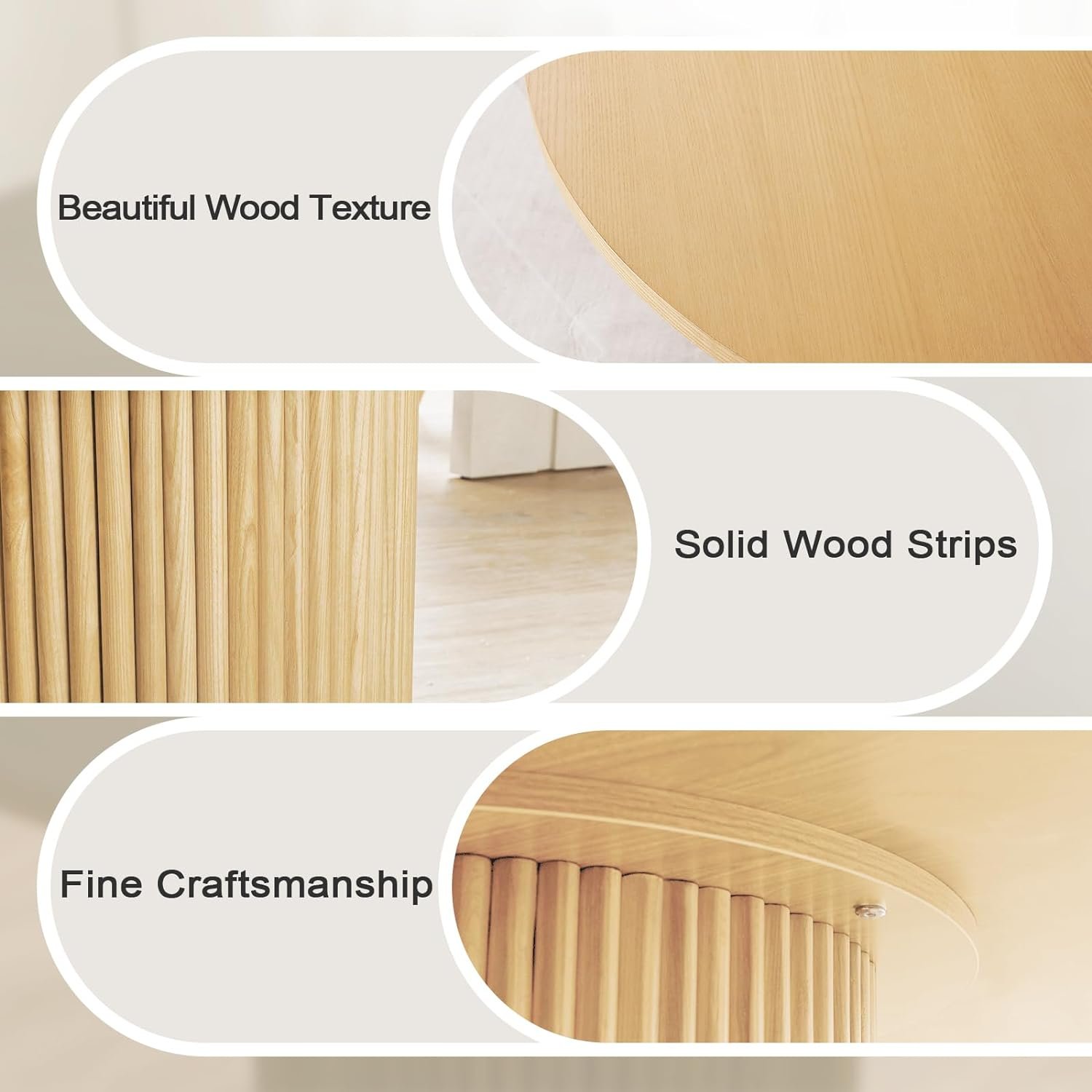 Wholesale Modern Home Furniture MDF Plywood Particle Board Solid Wood Kitchen Table Round Dining Table