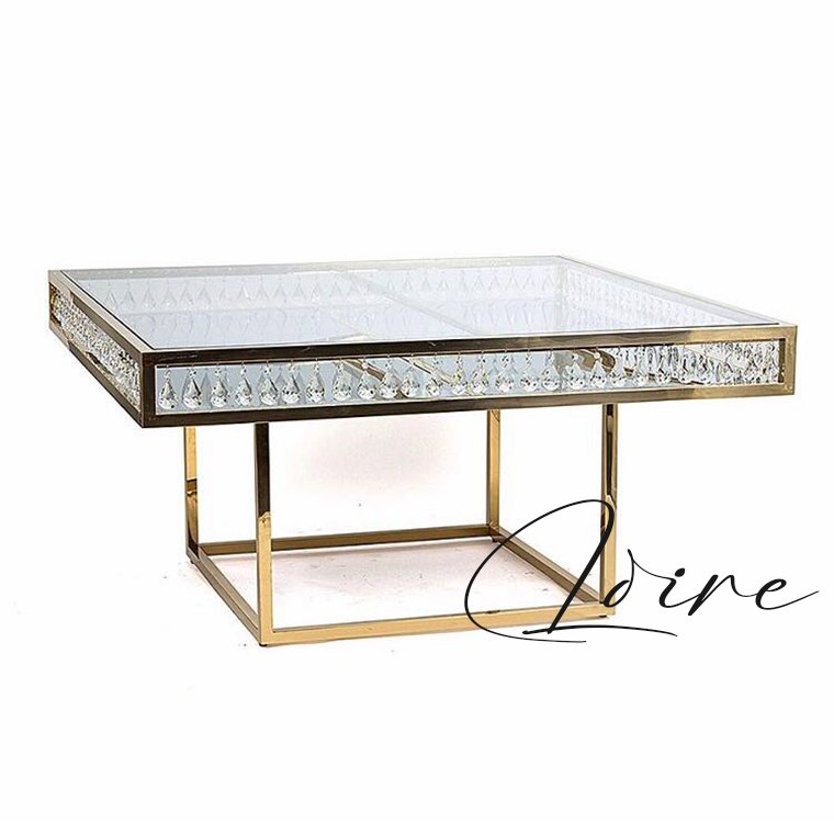 Modern Square Dining Table in crystal Custom or Standard Design Factory Price for Hotel Use Hotel Furniture
