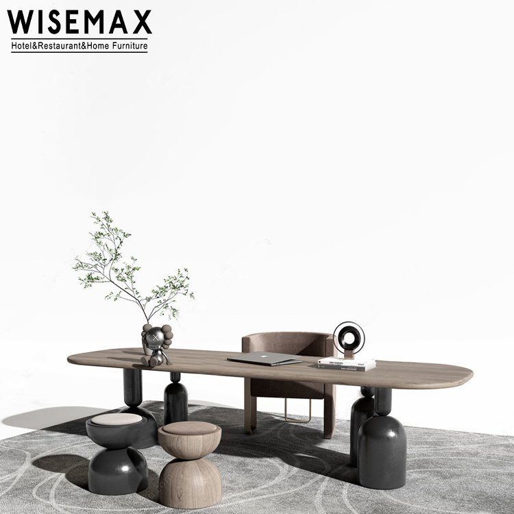 WISEMAX FURNITURE Hot selling home furniture Italian style Solid wood top Wood base rectangular dining table Modern office table