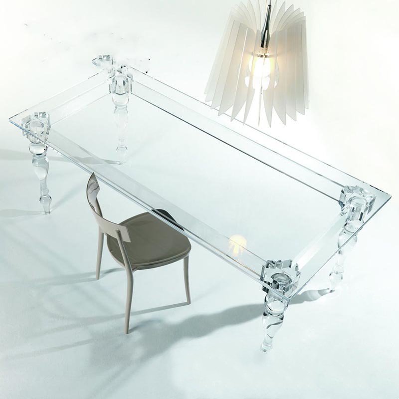 Custom transparent stackable wholesales high quality crystal plastic square clear acrylic event wedding dining table